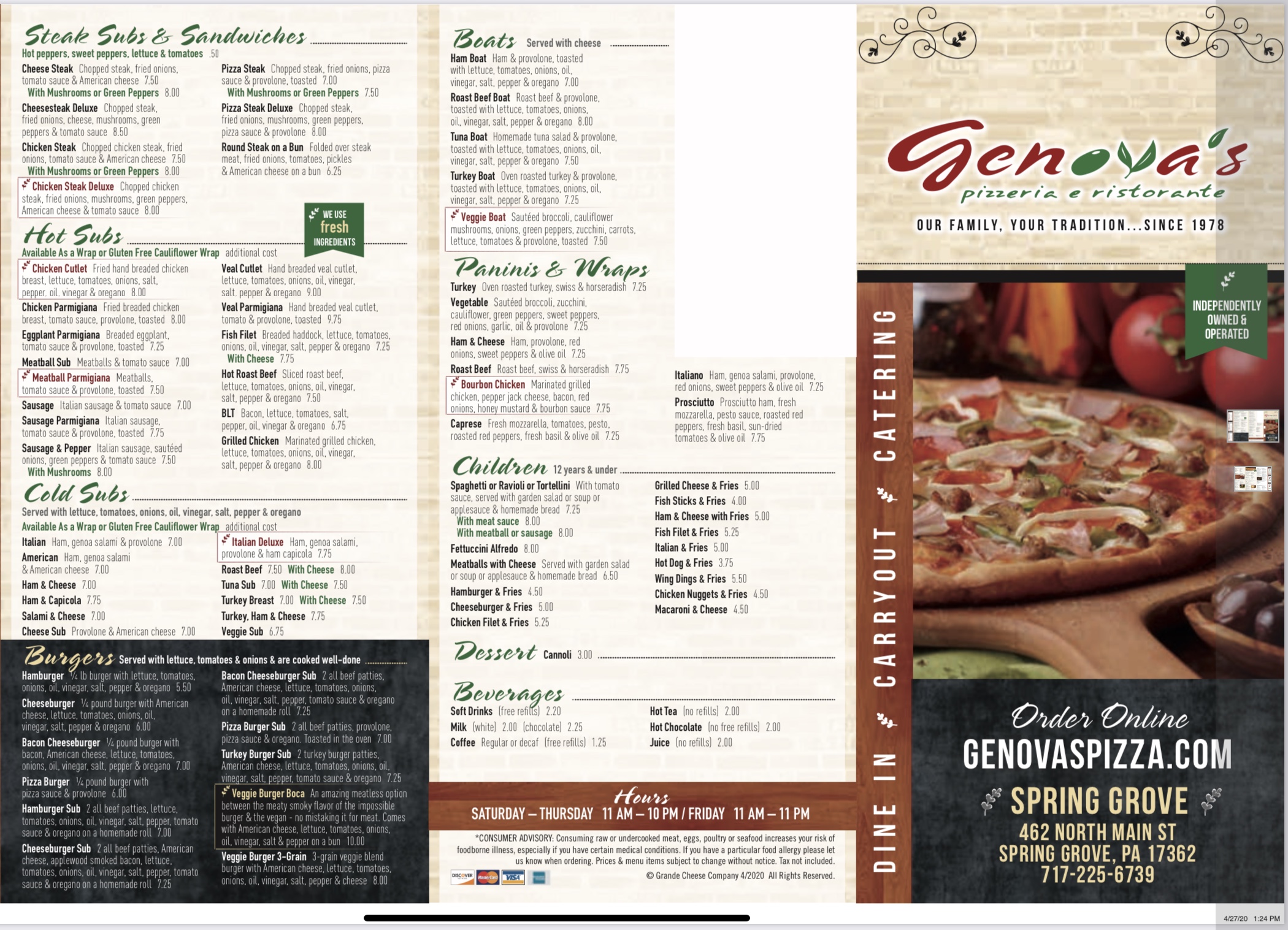 genoa city travel center menu